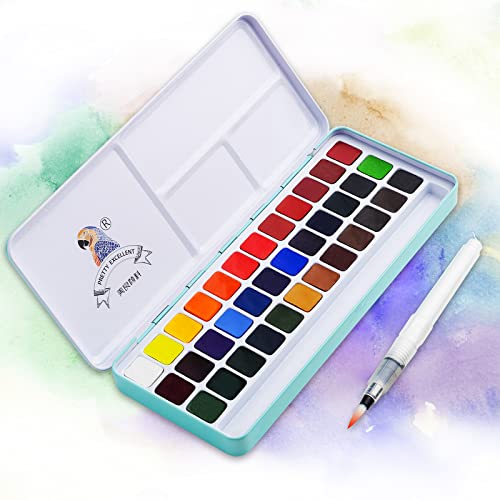 Paul Rubens MeiLiang Aquarellfarben set, 36 Wasserfarben mit Metallbox und Aquarellpinsel, perfekt für Studenten, Kinder, Anfänger und Künstler von Paul Rubens
