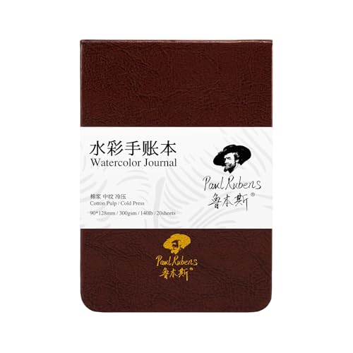 Paul Rubens Aquarell-Tagebuch, 100 % Baumwolle, säurefrei, kaltgepresst, Aquarell-Skizzenbuch, 8,9 x 13,7 cm, 63,5 kg/300 g/m², 20 Blatt für Aquarellfarben, Gouache, Acryl Paul Rubens Aquarell-Tagebuch, 100 % Baumwolle, säurefrei, kaltgepresst, Aquarell-Skizzenbuch, 8,9 x 13,7 cm, 63,5 kg/300 g/m², 20 Blatt für Aquarellfarben, Gouache, Acryl von Paul Rubens