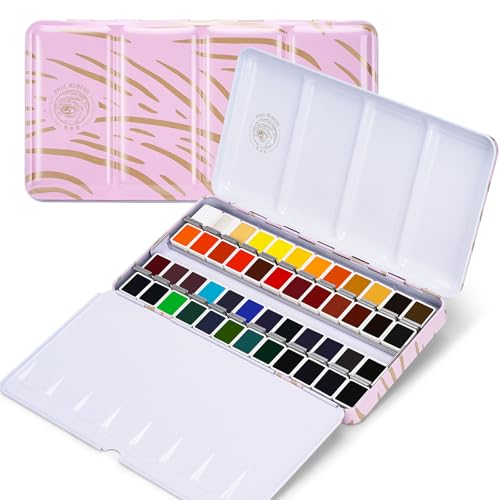 Paul Rubens Künstler-Aquarellfarben-Set, 48 lebendige Farben in tragbarer Box, hohe Transparenz, hervorragende Lichtechtheit, perfektes professionelles Reise-Aquarell-Set für Künstler von Paul Rubens