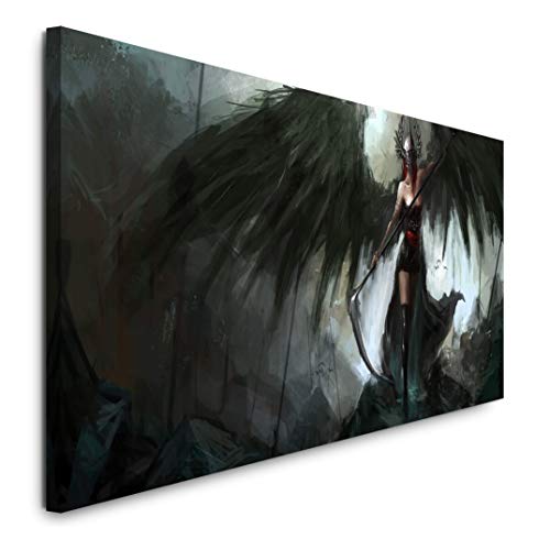 Paul Sinus Art GmbH Dunkele Frau 120x 50cm Panorama Leinwand Bild XXL Format Wandbilder Wohnzimmer Wohnung Deko Kunstdrucke von Paul Sinus Art GmbH