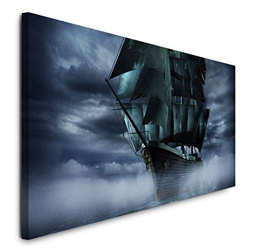 Paul Sinus Art GmbH Geisterschiff 120x 50cm Panorama Leinwand Bild XXL Format Wandbilder Wohnzimmer Wohnung Deko Kunstdrucke von Paul Sinus Art GmbH