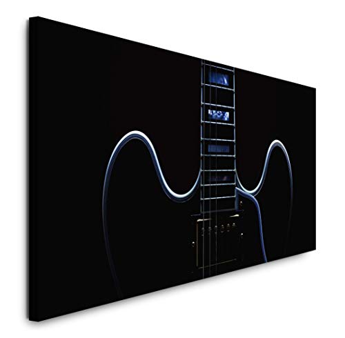 Paul Sinus Art GmbH Gitarre in schwarz 120x 50cm Panorama Leinwand Bild XXL Format Wandbilder Wohnzimmer Wohnung Deko Kunstdrucke von Paul Sinus Art GmbH