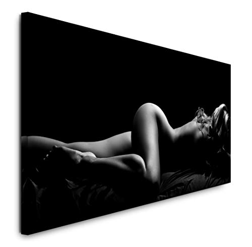 Paul Sinus Art GmbH Nackte Frau im Bett 120x 50cm Panorama Leinwand Bild XXL Format Wandbilder Wohnzimmer Wohnung Deko Kunstdrucke von Sinus Art