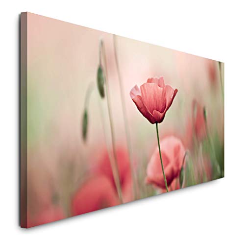 Paul Sinus Art GmbH Pinke Blume 120x 50cm Panorama Leinwand Bild XXL Format Wandbilder Wohnzimmer Wohnung Deko Kunstdrucke von Paul Sinus Art GmbH