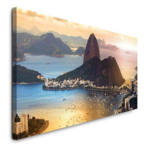 Paul Sinus Art GmbH Rio De Janeiro 120x 50cm Panorama Leinwand Bild XXL Format Wandbilder Wohnzimmer Wohnung Deko Kunstdrucke von Paul Sinus Art GmbH