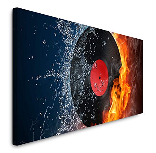 Paul Sinus Art GmbH Schallplatte 120x 50cm Panorama Leinwand Bild XXL Format Wandbilder Wohnzimmer Wohnung Deko Kunstdrucke von Paul Sinus Art GmbH