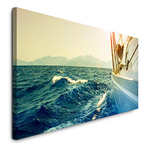 Paul Sinus Art GmbH Schiff 120x 50cm Panorama Leinwand Bild XXL Format Wandbilder Wohnzimmer Wohnung Deko Kunstdrucke von Paul Sinus Art GmbH