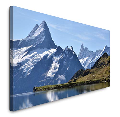 Paul Sinus Art GmbH Schweiz Gebirge 120x 50cm Panorama Leinwand Bild XXL Format Wandbilder Wohnzimmer Wohnung Deko Kunstdrucke von Paul Sinus Art GmbH