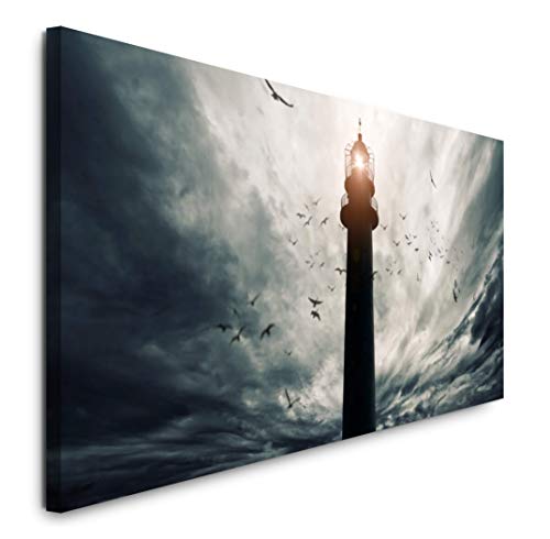 Paul Sinus Art GmbH Unwetter 120x 50cm Panorama Leinwand Bild XXL Format Wandbilder Wohnzimmer Wohnung Deko Kunstdrucke von Paul Sinus Art GmbH