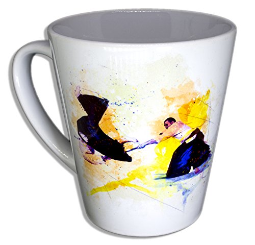 Aikido I Sport - Unikat Handarbeit Designer Tasse aus brillanten Porzellan - Tasse, Becher, Kaffeetasse, Teetasse Keramik Tasse, 330ml, Geschenk für Freunde von Paul Sinus Art Keramik