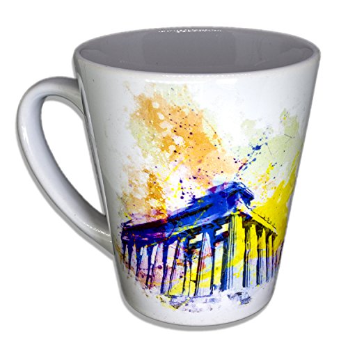 Akropolis Athen - Unikat Handarbeit Designer Tasse aus brillanten Porzellan - Tasse, Becher, Kaffeetasse, Teetasse Keramik Tasse, 330ml, Geschenk für Freunde von Paul Sinus Art Keramik