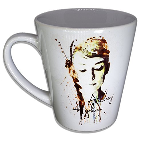 Audrey Hepburn II - Unikat Handarbeit Designer Tasse aus brillanten Porzellan - Tasse, Becher, Kaffeetasse, Teetasse Keramik Tasse, 330ml, Geschenk für Freunde von Paul Sinus Art Keramik