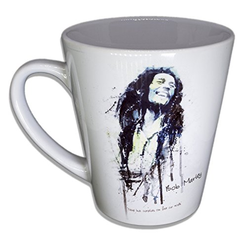 Bob Marley - Unikat Handarbeit Designer Tasse aus brillanten Porzellan - Tasse, Becher, Kaffeetasse, Teetasse Keramik Tasse, 330ml, Geschenk für Freunde von Paul Sinus Art Keramik