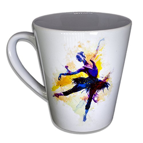 Paul Sinus Art Keramik - Ballett VI - Unikat Handarbeit Designer Tasse aus brillanten Porzellan - Konische Kaffeetasse, 330ml, Geschenk für Freunde von Paul Sinus Art Keramik