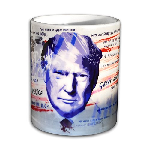 Trump Tasse - Handarbeit Designer Tasse aus brillanten Porzellan Unikat - Tasse, Becher, Kaffeetasse, Teetasse Keramik Tasse, 330ml, Geschenk für Freunde (Tasse rund) von Paul Sinus Art Keramik