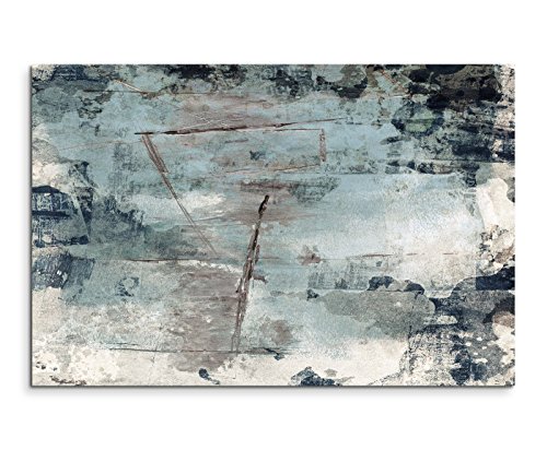 Paul Sinus Art 120x80cm Leinwandbild Leinwanddruck Kunstdruck Wandbild grau braun schwarz beige Grunge von Paul Sinus Art