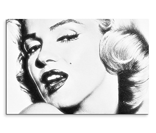 Paul Sinus Art 120x80cm Leinwandbild auf Keilrahmen Marilyn Monroe Portrait Gesicht schwarz weiß Wandbild auf Leinwand als Panorama Paul Sinus Art 120x80cm Leinwandbild auf Keilrahmen Marilyn Monroe Portrait Gesicht schwarz weiß Wandbild auf Leinwand als Panorama von Paul Sinus Art