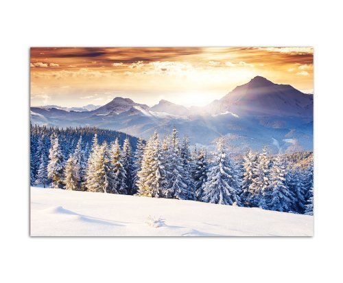 120x80cm! TOP Bilder! (Winter) Wandbild xxl günstig & modern ART PRINT Wandbilder Bilder EXKLUSIVES Fotowandbild auf Leinwand und Keilrahmen Bild Leinwandbild Fotodruck modern Zeitlos Stilvoll wie ein Gemälde Ausführung schöner Kunstdruck auf echter Leinwand als Wandbild mit Rahmen. Preiswerter als Ölbild Gemälde Foto Poster Plakat mit Bilderrahmen. von Paul Sinus Art