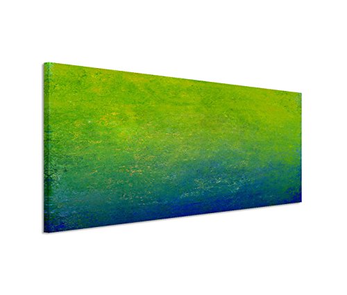 Paul Sinus Art 150x50cm Leinwandbild auf Keilrahmen Hintergrund grün blau Wandbild auf Leinwand als Panorama von Paul Sinus Art