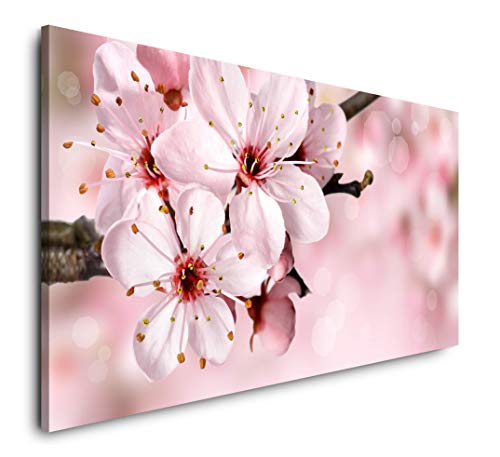 Blumen an einem Ast 120x 60cm Panorama Leinwand Bild XXL Format Wandbilder Wohnzimmer Wohnung Deko Kunstdrucke von Paul Sinus Art