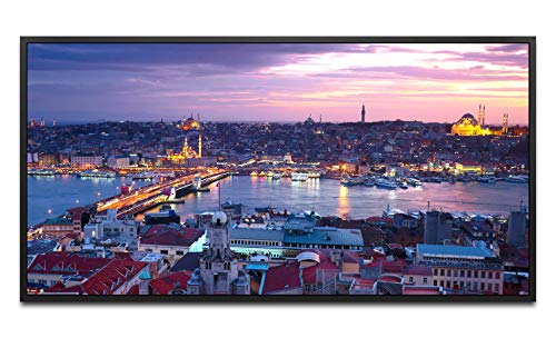 Istanbul Sonnenuntergang ca. 130x70cm Wandbild inklusive Schattenfugenrahmen schwarz - Panorama Leinwand Bild XXL Format Wandbilder Wohnzimmer Wohnung Deko Kunstdrucke von Paul Sinus Art