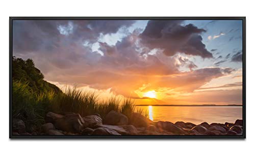 Landschaft an der Ostsee ca. 130x70cm Wandbild inklusive Schattenfugenrahmen schwarz - Panorama Leinwand Bild XXL Format Wandbilder Wohnzimmer Wohnung Deko Kunstdrucke von Paul Sinus Art