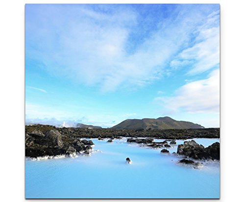 Leinwandbilder | Bilder Leinwand 90x90cm Blaue Lagune in Island von Paul Sinus Art