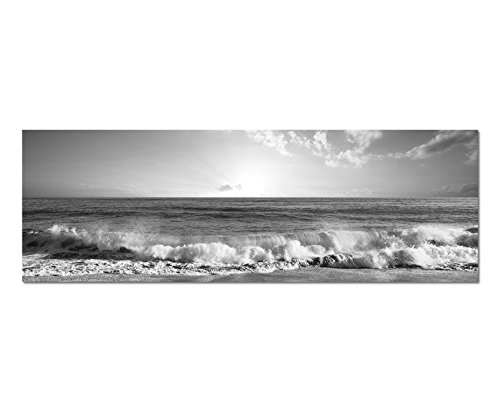 Leinwandfoto als Panorama SCHWARZ/WEISS 150x50cm Meer Strand Wellen Sonnenuntergang Wolken Leinwandfoto als Panorama SCHWARZ/WEISS 150x50cm Meer Strand Wellen Sonnenuntergang Wolken von dutis