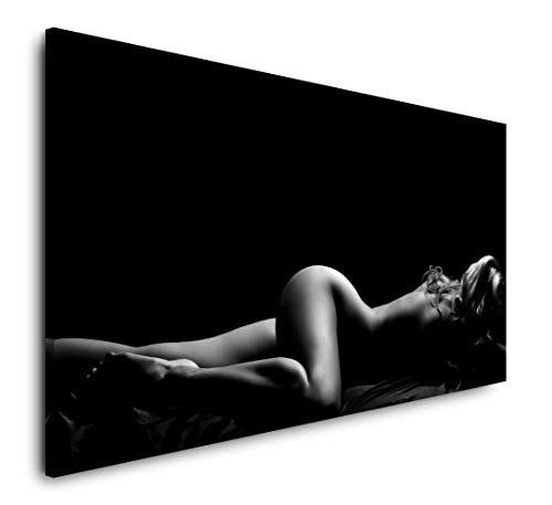 Nackte Frau im Bett 120x 60cm Panorama Leinwand Bild XXL Format Wandbilder Wohnzimmer Wohnung Deko Kunstdrucke von Paul Sinus Art