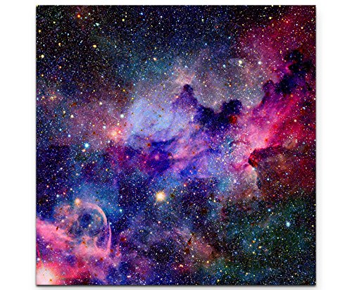 Paul Sinus Art Nebel und Galaxien im WeltraumLeinwandbild quadratisch 90x90cm von Paul Sinus Art