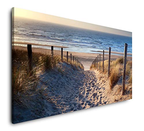 Niederlande Strand 120x 60cm Panorama Leinwand Bild XXL Format Wandbilder Wohnzimmer Wohnung Deko Kunstdrucke von Paul Sinus Art