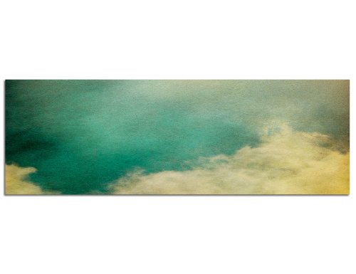 PANORAMA BILD 150x50cm (Wolken Himmel Blau Grün) Wandbilder Bilder EXKLUSIVES Fotowandbild auf Leinwand und Keilrahmen Bild Leinwandbild Fotodruck modern Zeitlos Stilvoll wie ein Gemälde von Paul Sinus Art