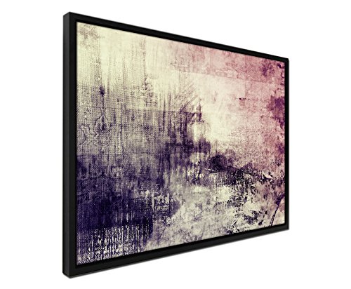 Paul Sinus Art 105x75cm Wandbild – Farbe Mauve - auf Leinwand inkusive Schattenfugenrahmen schwarz - Abstrakt Acryl mit Pinsel II von Paul Sinus Art