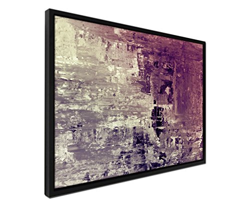 Paul Sinus Art 105x75cm Wandbild – Farbe Mauve - auf Leinwand inkusive Schattenfugenrahmen schwarz - Abstrakt Gemälde II von Paul Sinus Art