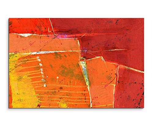 Paul Sinus Art 120x80cm Leinwandbild Leinwanddruck Kunstdruck Wandbild gelb rot orange gemalt von Paul Sinus Art