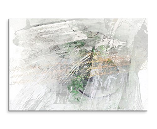 Paul Sinus Art 120x80cm Leinwandbild Leinwanddruck Kunstdruck Wandbild grau beige grün gemalt von Paul Sinus Art