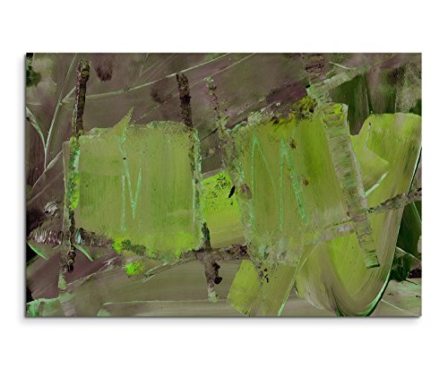 Paul Sinus Art 120x80cm Leinwandbild Leinwanddruck Kunstdruck Wandbild grau braun grün gemalt von Paul Sinus Art