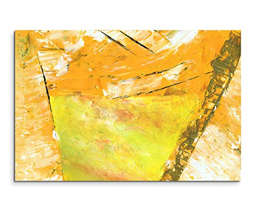 Paul Sinus Art 120x80cm Leinwandbild Leinwanddruck Kunstdruck Wandbild orange gelb grün gemalt von Paul Sinus Art