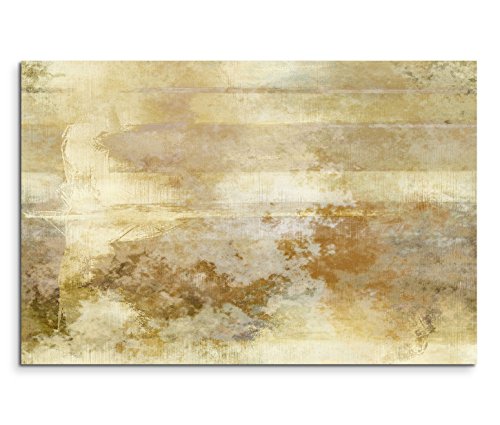 Paul Sinus Art 120x80cm Leinwandbild auf Keilrahmen Malerei Acryl Hintergrund abstrakt beige braun Wandbild auf Leinwand als Panorama von Paul Sinus Art