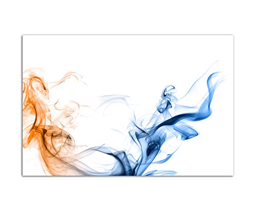 Paul Sinus Art 120x80cm - WANDBILD Rauch blau orange Hintergrund - Leinwandbild auf Keilrahmen modern stilvoll - Bilder und Dekoration von Paul Sinus Art