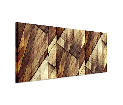 Paul Sinus Art 150x50cm Leinwandbild auf Keilrahmen Hintergrund Geometrie abstrakt braun beige Wandbild auf Leinwand als Panorama von Paul Sinus Art