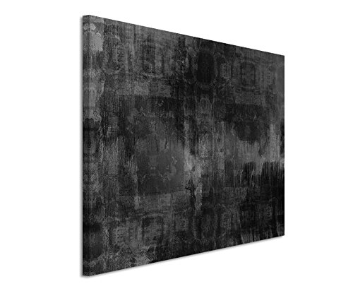 Paul Sinus Art 50x70cm Leinwandbild schwarz weiß in Topqualität Abstrakt Acryl mit Pinsel III von Paul Sinus Art