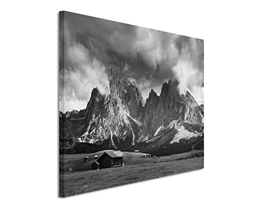 Paul Sinus Art 50x70cm Leinwandbild schwarz weiß in Topqualität Landschaft Alpen von Paul Sinus Art