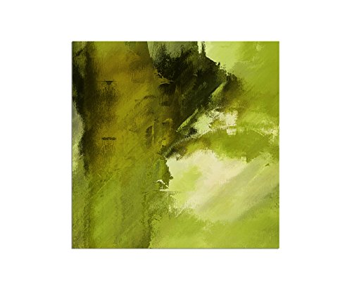 Paul Sinus Art 80x80cm - WANDBILD Gemälde grün abstrakt - Leinwandbild auf Keilrahmen modern stilvoll - Bilder und Dekoration von Paul Sinus Art