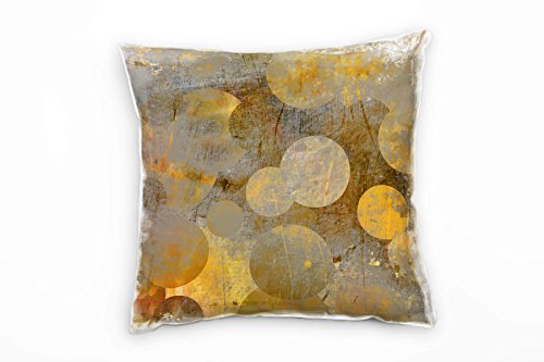 Paul Sinus Art Abstrakt, Gold, braun, Kreise Deko Kissen 40x40cm für Couch Sofa Lounge Zierkissen - Dekoration zum Wohlfühlen von Paul Sinus Art