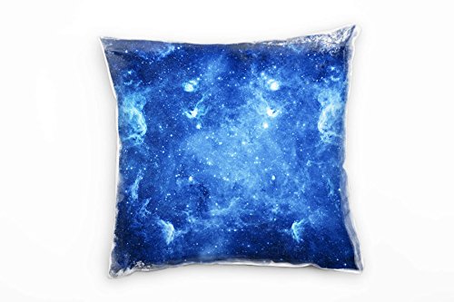 Paul Sinus Art Abstrakt, Natur, blau, Sterne, Universum Deko Kissen 40x40cm für Couch Sofa Lounge Zierkissen - Dekoration zum Wohlfühlen von Paul Sinus Art