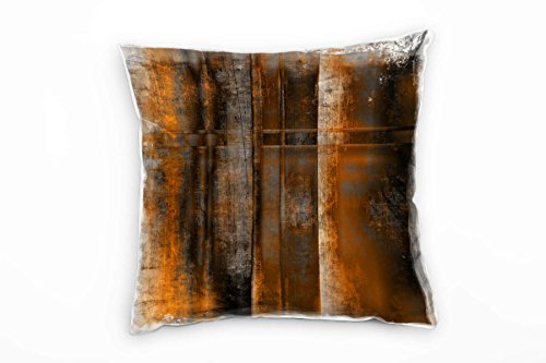 Paul Sinus Art Abstrakt, orange, braun, schwarz, grau, Linien, Rost Deko Kissen 40x40cm für Couch Sofa Lounge Zierkissen - Dekoration zum Wohlfühlen von Paul Sinus Art