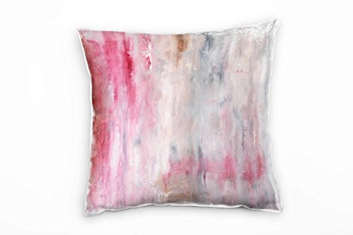 Paul Sinus Art Abstrakt, pink, grau, bunt Deko Kissen 40x40cm für Couch Sofa Lounge Zierkissen - Dekoration zum Wohlfühlen von Paul Sinus Art