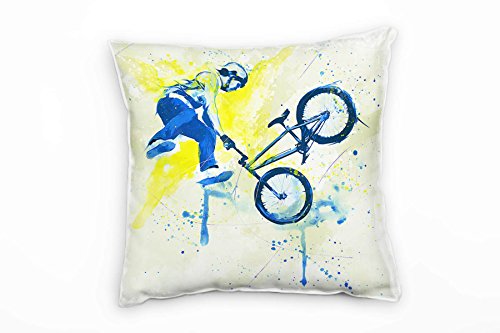 Paul Sinus Art BMX I Deko Kissen Bezug 40x40cm für Couch Sofa Lounge Zierkissen - Dekoration zum Wohlfühlen von Paul Sinus Art