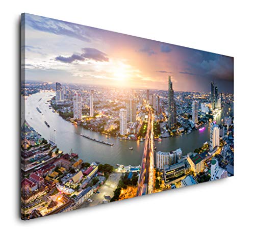 Paul Sinus Art Bangkok Thailand 120x 60cm Panorama Leinwand Bild XXL Format Wandbilder Wohnzimmer Wohnung Deko Kunstdrucke von Paul Sinus Art